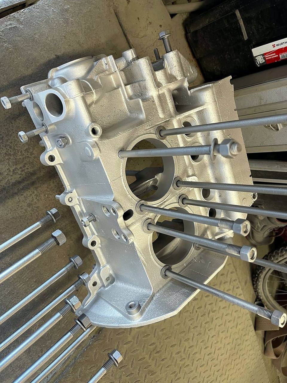 Motorblock gestrahlt